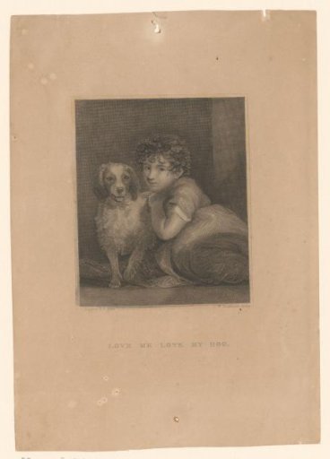 Portret van Arabella Jane Sullivan als kind met haar hond