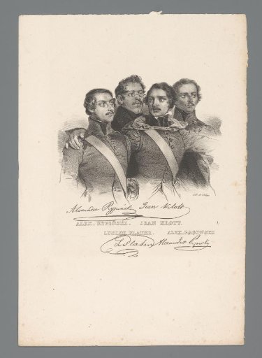 Portraits of four participants in the Polish November Uprising