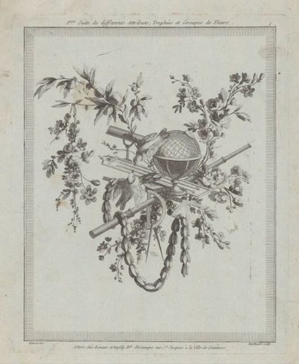Trophy with globe and measuring instruments
