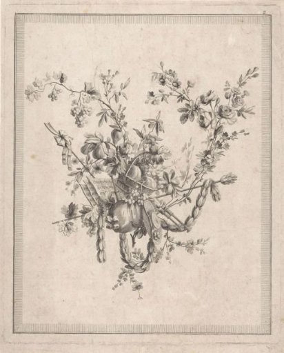 Trophy with thyrsus and bagpipes