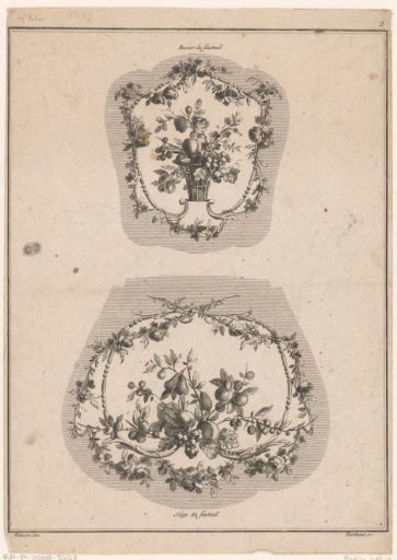 Chair upholstery with flowers and fruit
