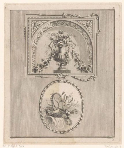 Vase and medallion with doves