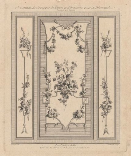 Three panels with flowers