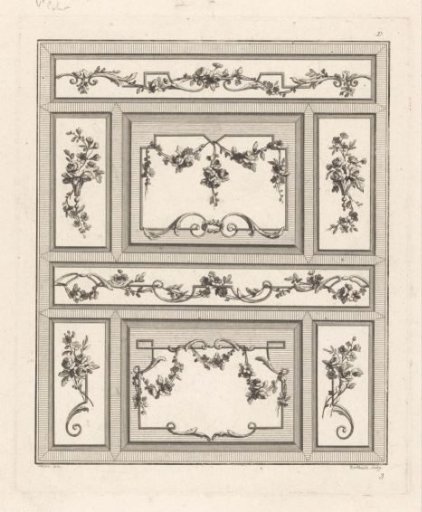 Eight panels with flowers