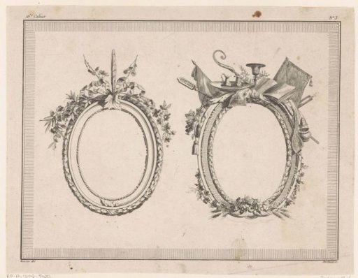 Medallions with flowers and ecclesiastical attributes