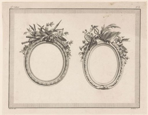 Medallions with scales, coats of arms, a book and caduceus