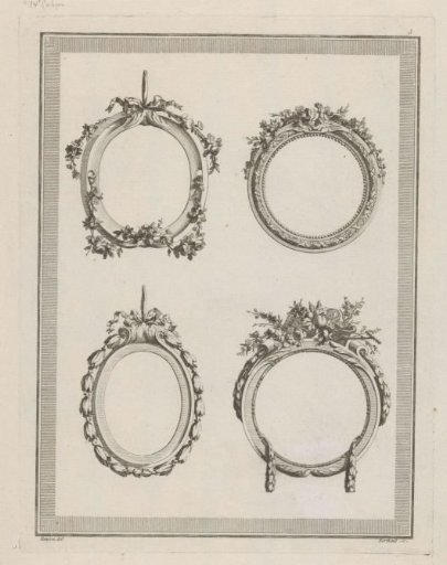 Medallions with floral garlands