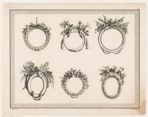 Medallions with flowers, flags and fishing attributes