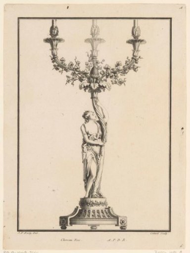 Girandole with a standing woman