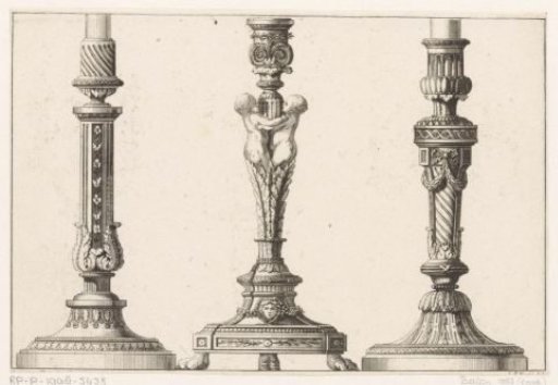 Candelabra with half-figures and cabriole legs