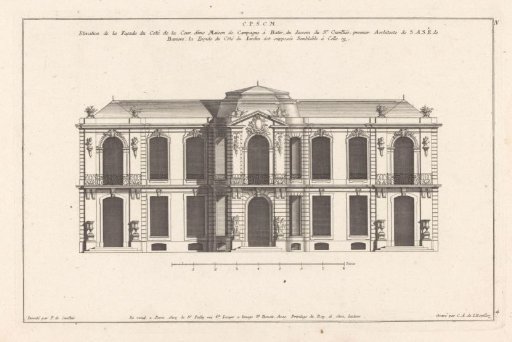 Facade with round arches and balconies