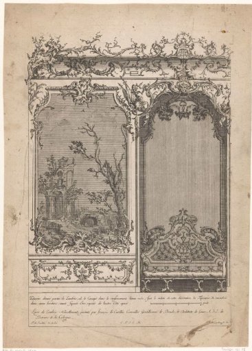 Wall decoration with a bench in a niche