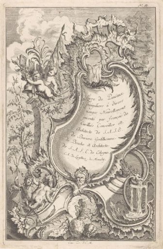 Cartouche with putti