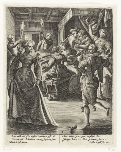 The five foolish virgins dance and make music