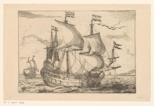 Three warships at sea