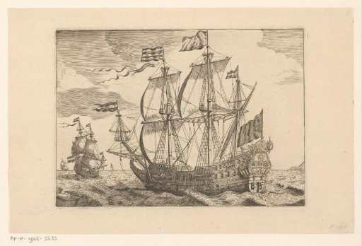 Warships on a stormy sea