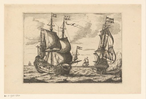 Four warships at sea