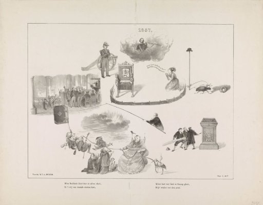 Allegory on the attempts of orthodox Protestants to persuade the King not to ratify the adopted law on Primary Education, 1857