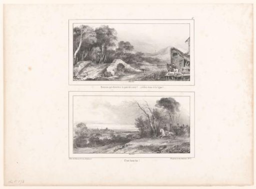 Landscape with two fishing soldiers