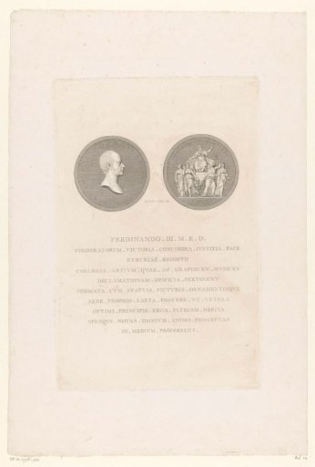 Obverse and reverse of a coin with portrait of Ferdinand III Joseph John Baptist, Grand Duke of Tuscany