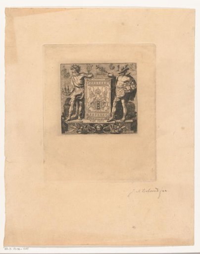 Title Vignette with Neptune and Mercury on Either Side of the Coat of Arms of Amsterdam