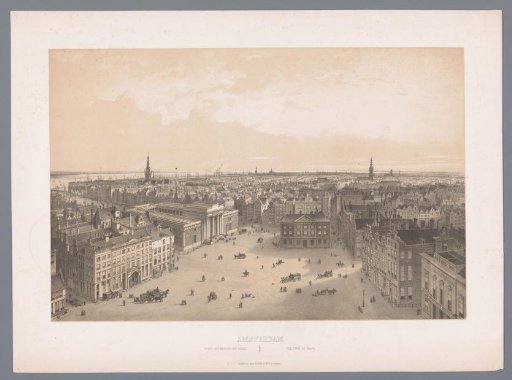 View of the Dam in Amsterdam, seen from the Palace