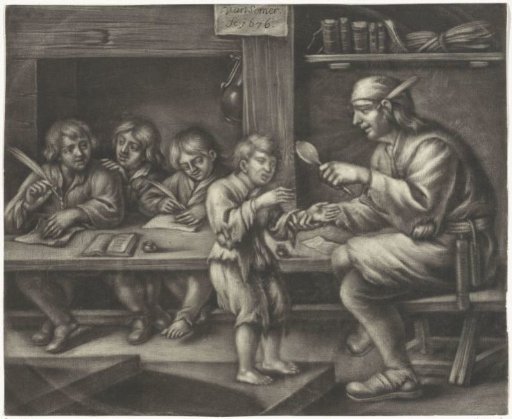 Schoolmaster Giving a Boy a Beating