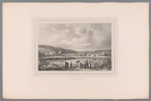 View of Profondeville with a Draftsman at Work