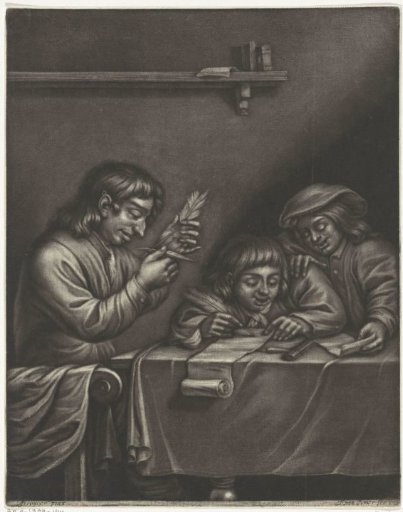 Schoolmaster Sharpening His Pen