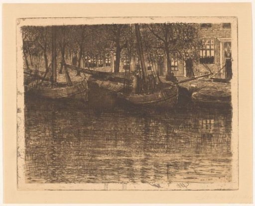 View of the Dark Spaarne in Haarlem