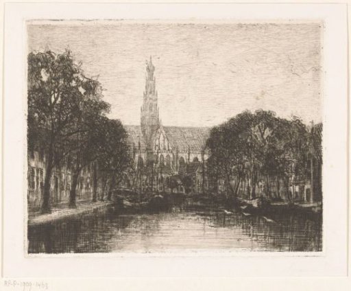 View of the Spaarne and the Great or St. Bavo's Church in Haarlem