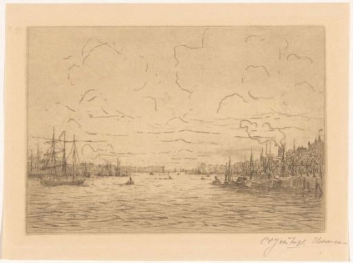 View of the Meuse at Rotterdam