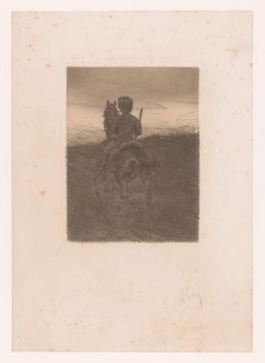 Landscape with a hussar seen from behind