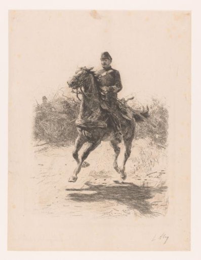 Artillery officer on horseback