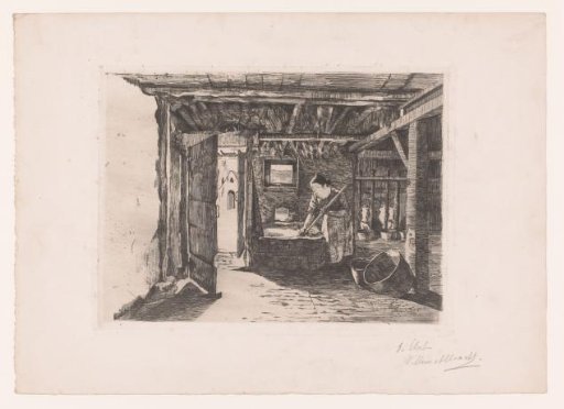 Woman working in a stable