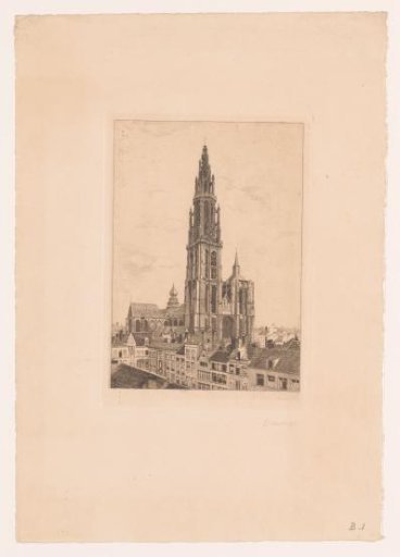 View of the Cathedral of Our Lady in Antwerp