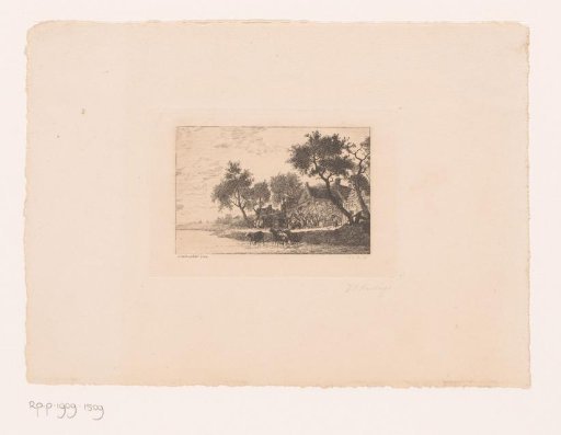 Landscape with River in Which Cows Wade