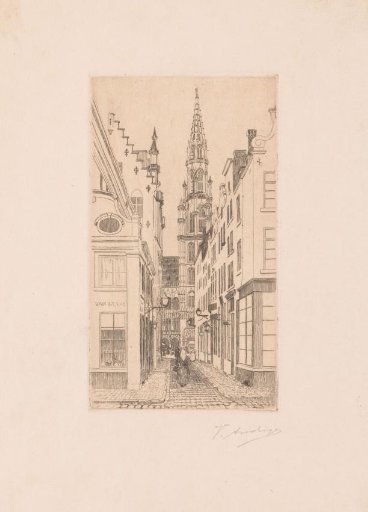 View of the Town Hall of Brussels, Seen Through a Narrow Street