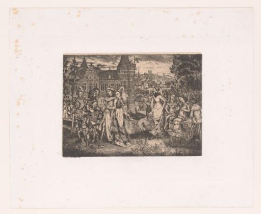 Medieval Nobles in a Castle Garden