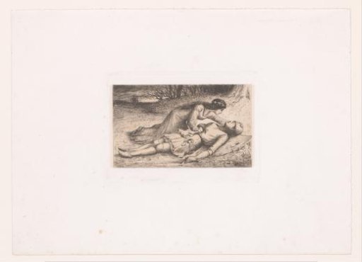Young Lady Bending Over a Wounded Knight
