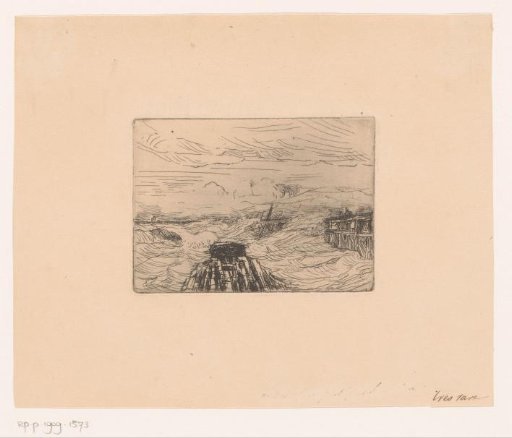 View of a Harbour during a Storm