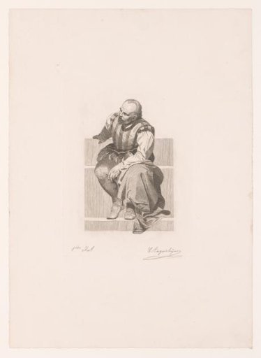 Seated Man in Medieval Clothing
