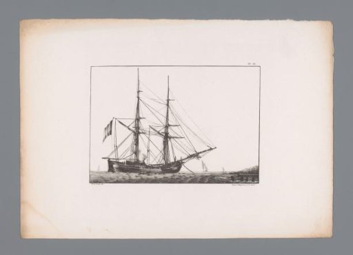 Two-masted galliot at anchor