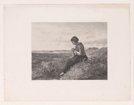Young woman knitting