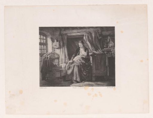 Woman nursing a child