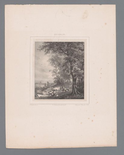 Shepherdess Driving Her Flock from a Forest