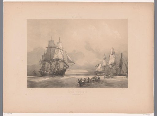 Boats Sailing from One Sailing Ship to Another