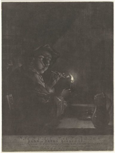 Man Lighting His Pipe
