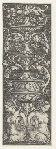 Ornament with a candelabrum and two sirens