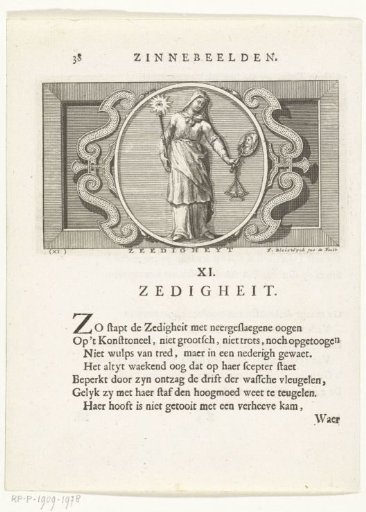 Emblem with an allegory of modesty